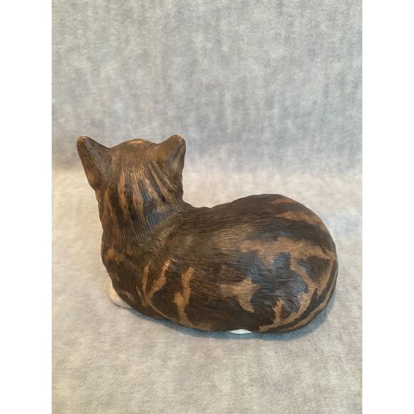 VTG Porcelain Cat "Fascination" Tabby‎ Bengal Franklin Mint 1982 Eric Tenney - Picture 2 of 9